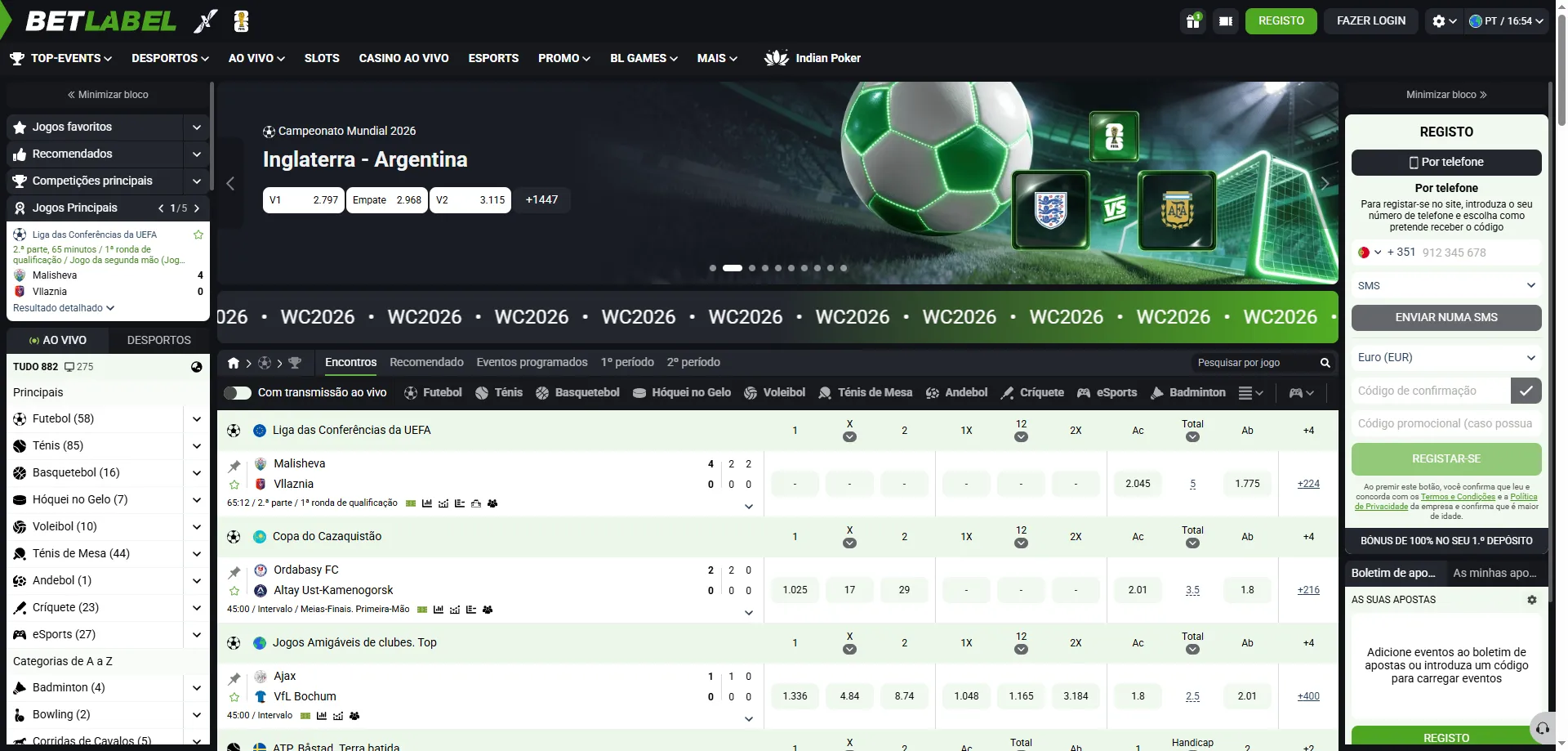 BetLabel Casino športna stavnica – football, tenis, esport in žive stave