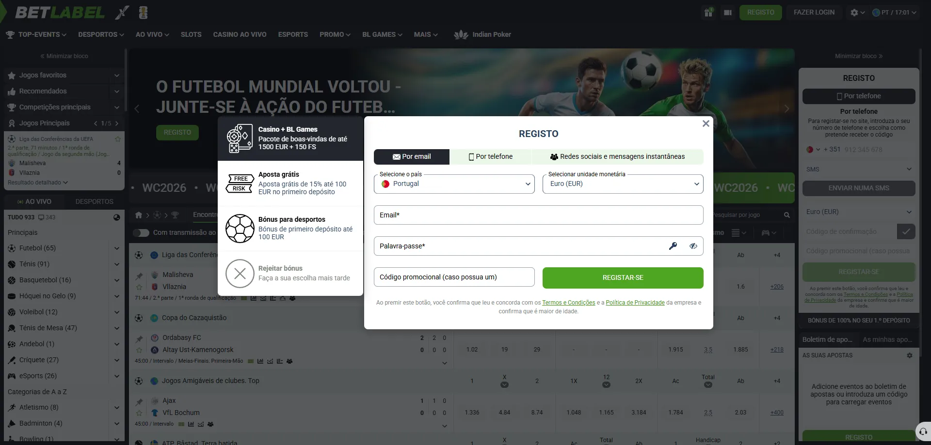 BetLabel Casino registracija in ustvarjanje računa za slovenske igralce